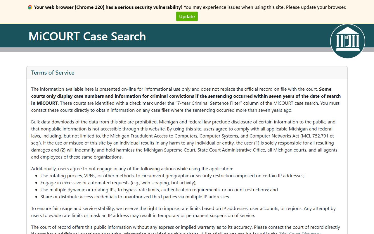 Lake County court records after arrest MiCOURT case search